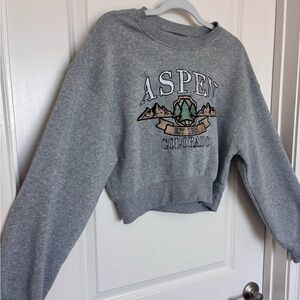 Aspen Gray Apre Ski Women's Crop Sweater